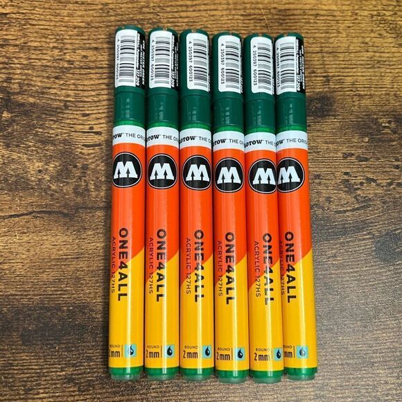 Molotow One4All Acrylic Pump Marker in 096 Mr. Green. 2mm Fine Tip. 6-Pack. NIB! - Picture 4 of 11